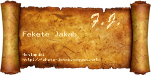 Fekete Jakab névjegykártya